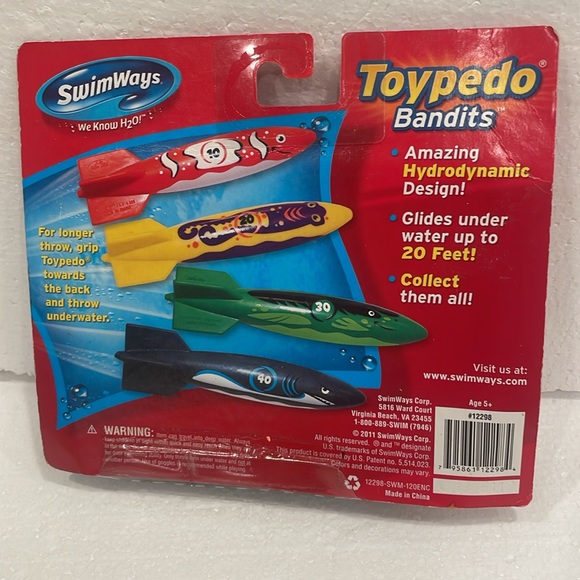 Swimways Toypedo bandits dive sticks hydrodynamic design glides 20 ft underwater - Picture 2 of 15